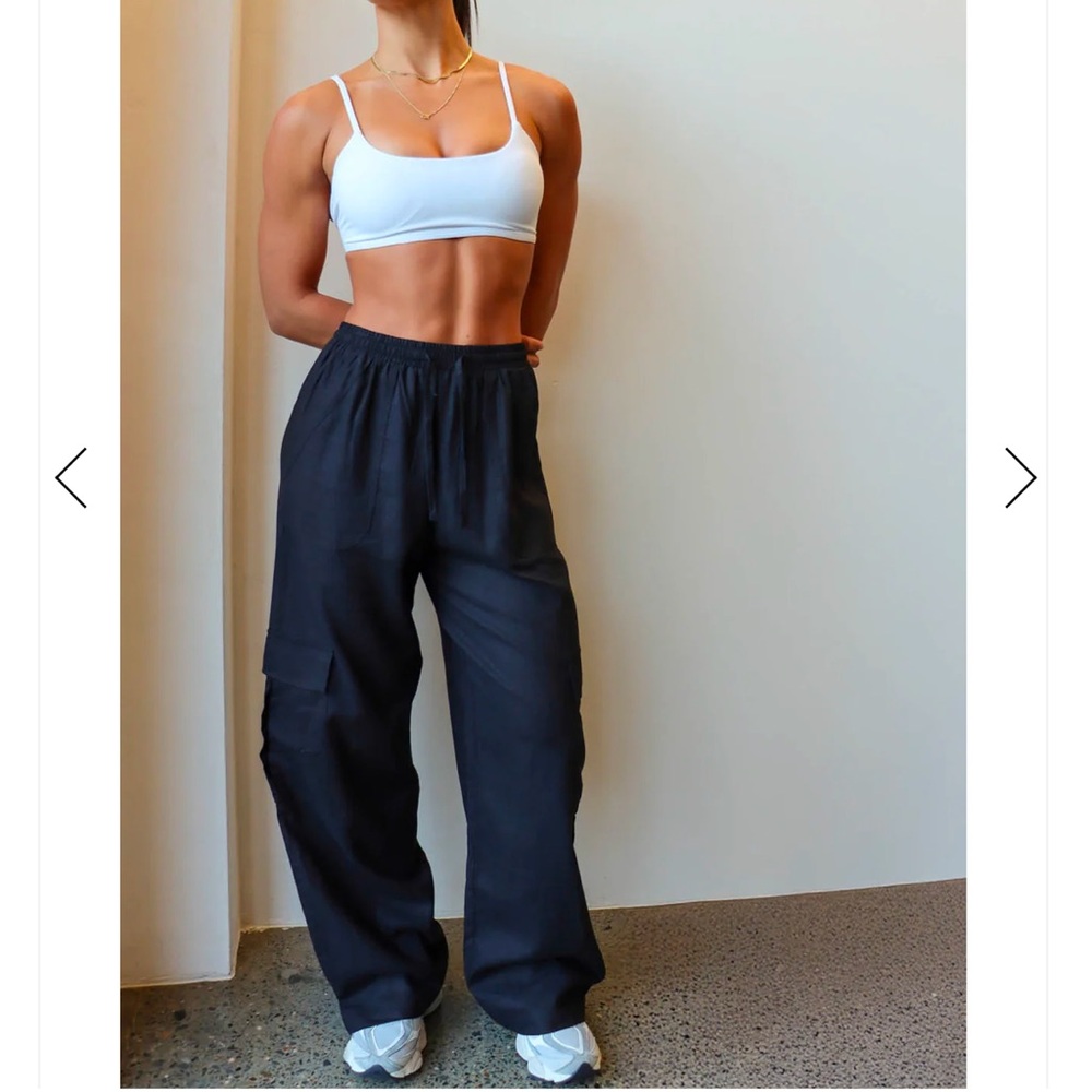 Cleo Harper Black Paradox Pants - Linen Blend Cargo Pants